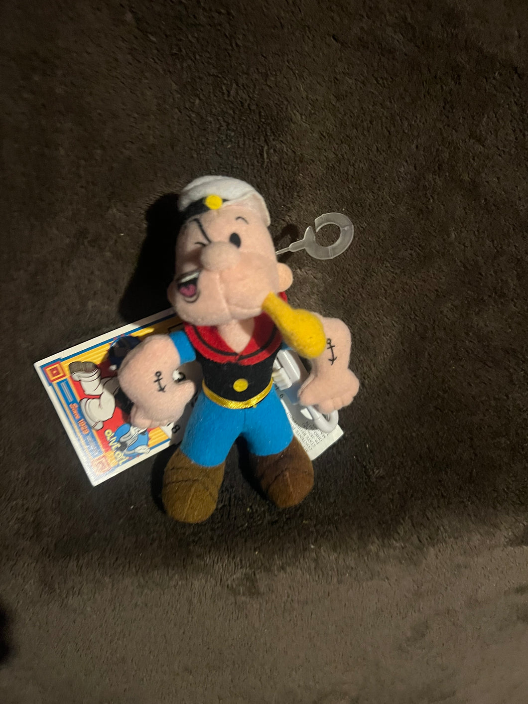 Popeye the Sailor Man plush clip on keychain