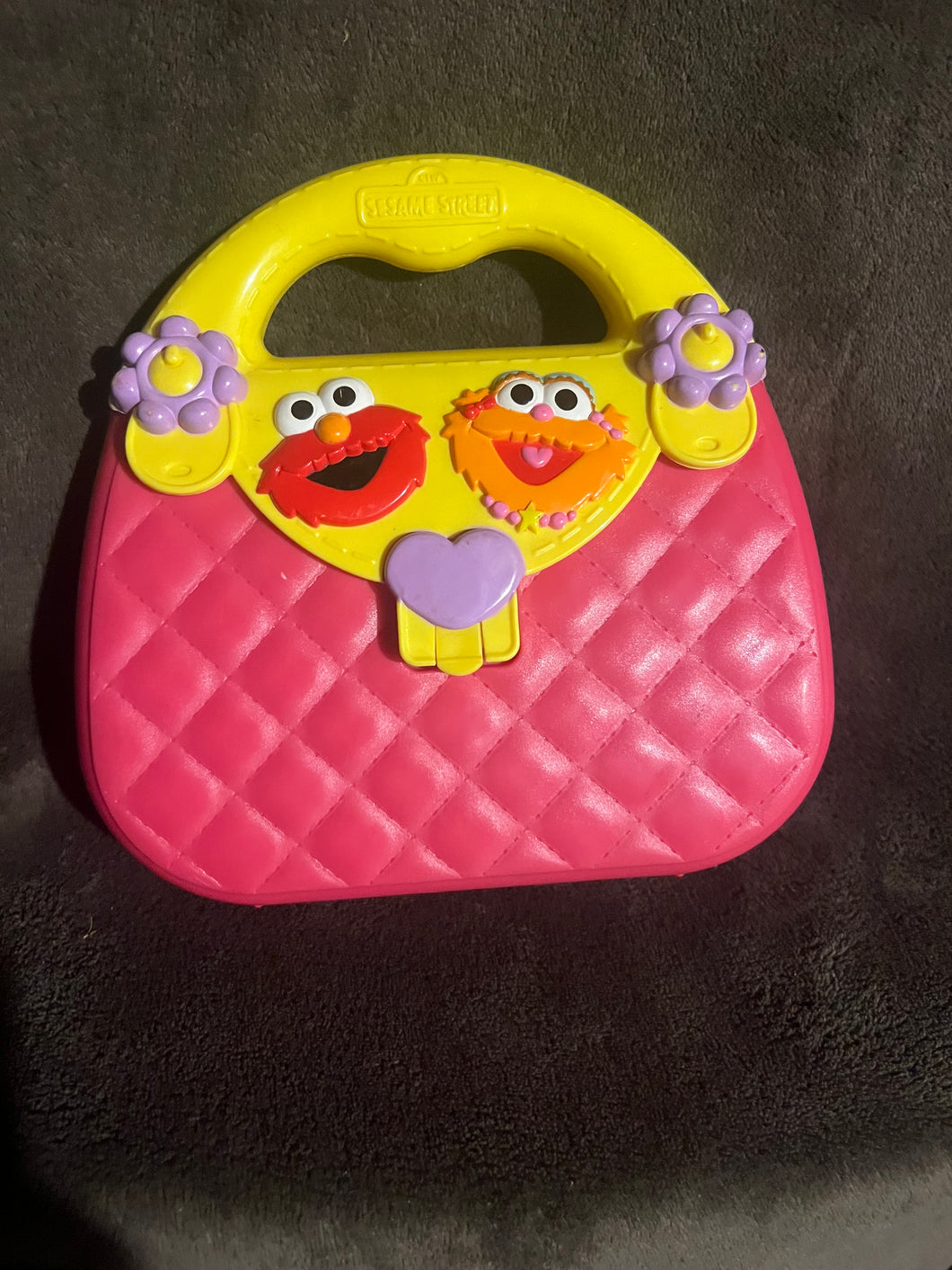 Sesame Street Vintage Rare Zoe, Elmo Hard Plastic Purse Adorable