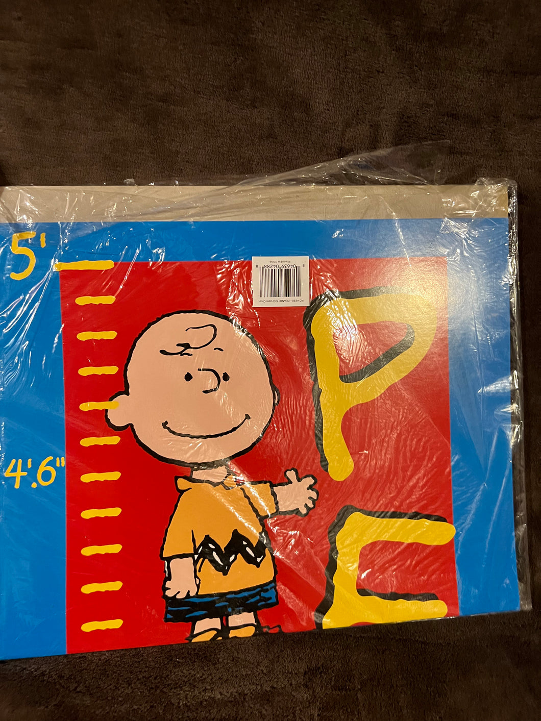 Peanuts Gang Charlie Brown and Snoopy Growth Chart New