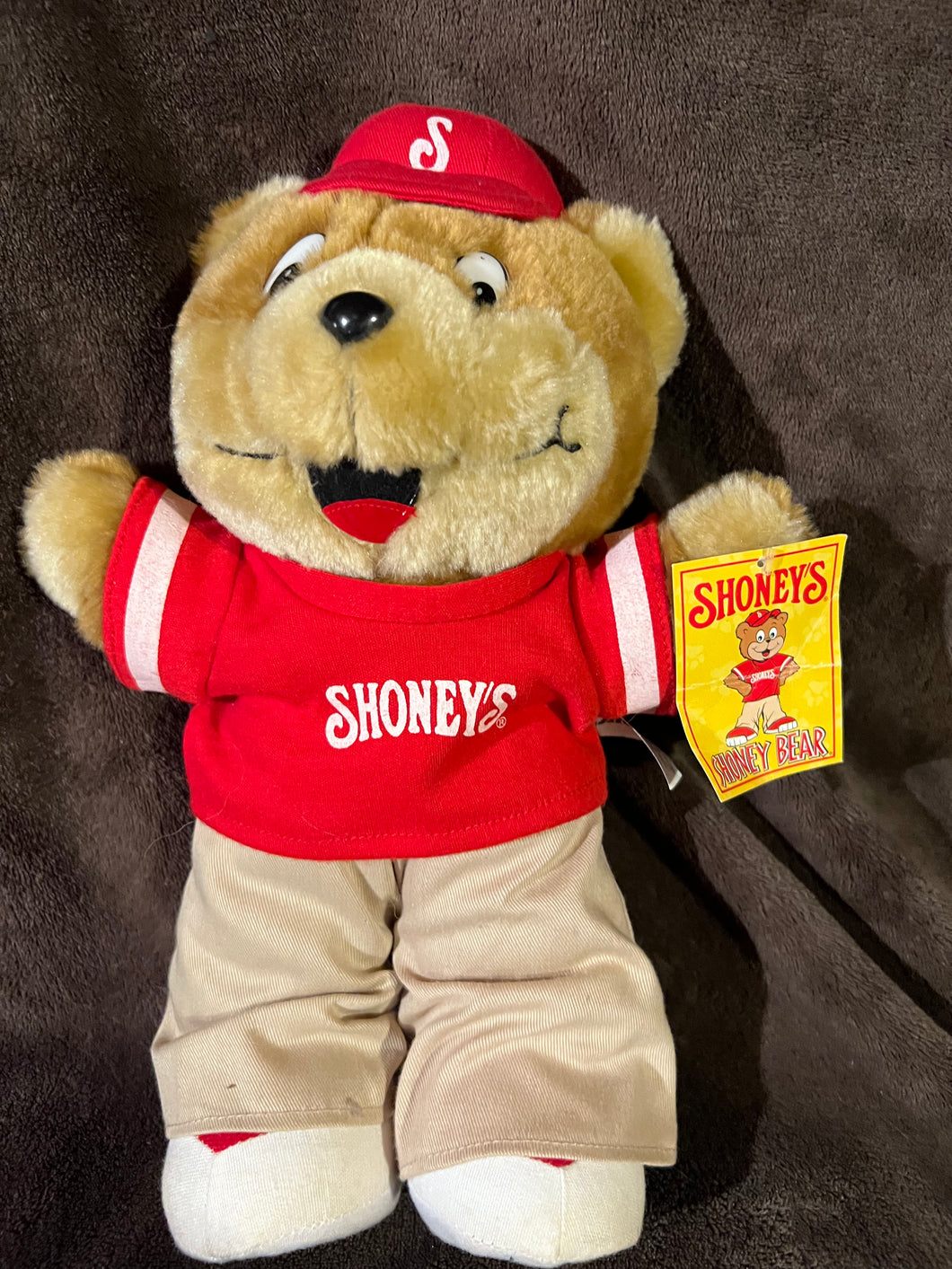 Shoneys Advertisement 12 inch Bear with Tags